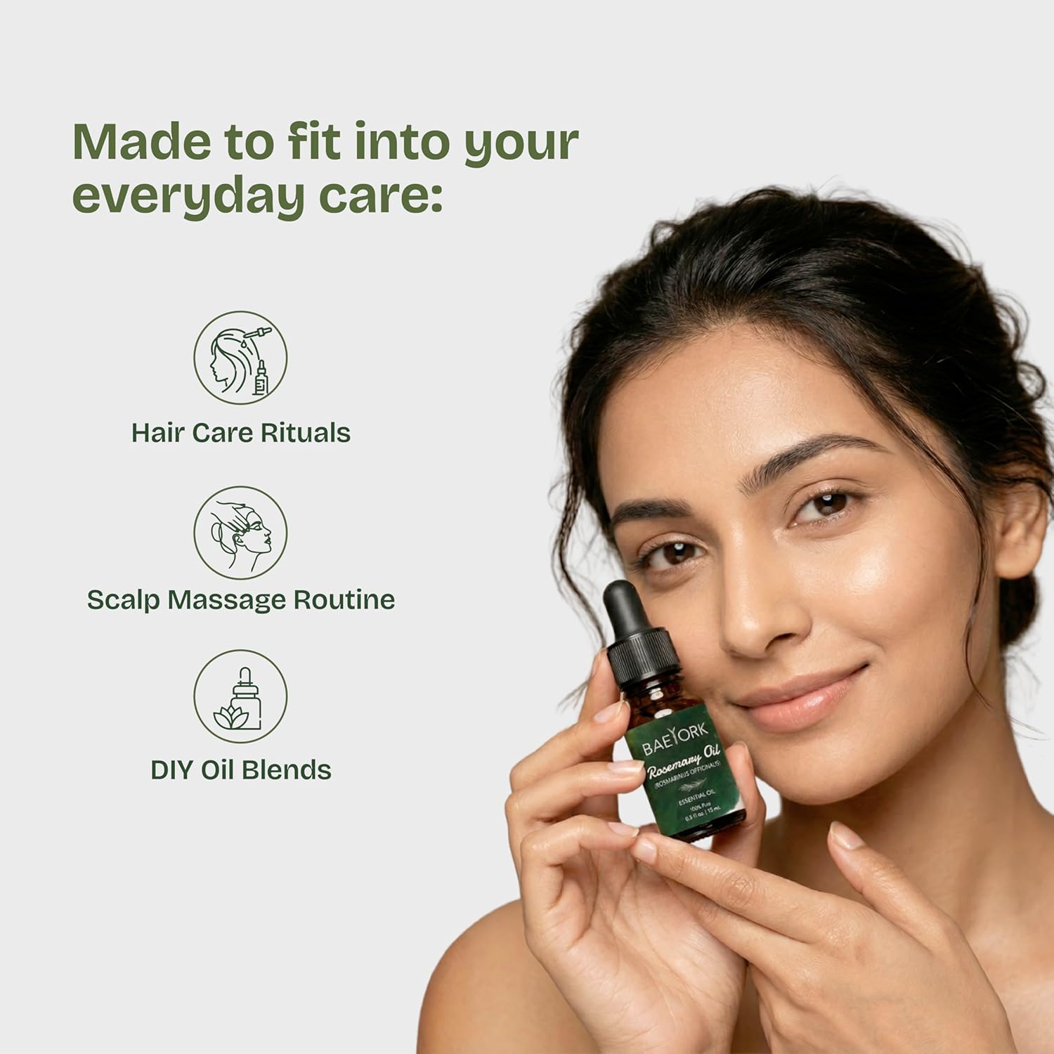 Organic Rosemary Essential Oil Helps to Support Hair Growth, Hair Fall Control, Hair Nourishment & Strengthens, Skin Care, Aromatherapy, Diffusers, and DIY PETA Certified 15 ml (Pack of 1)