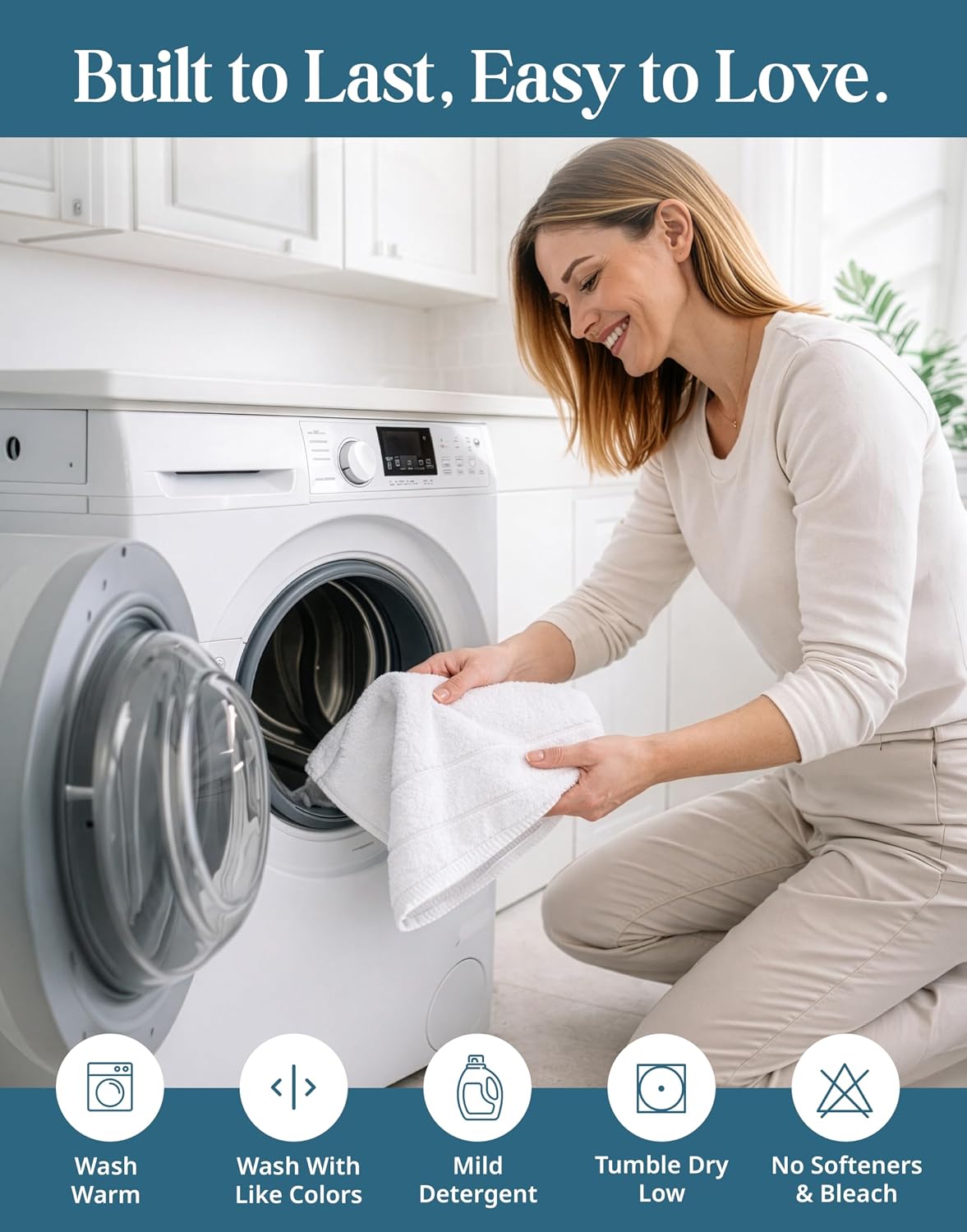 White Hand Towels for Bathroom - Pack of 6 (16"x28") 100% Cotton Hand & Face Towels - Soft, Durable, Quick Dry & Highly Absorbent, Fingertip Towel for Bathroom - Great for Gym, Salon, Spa & Family Use