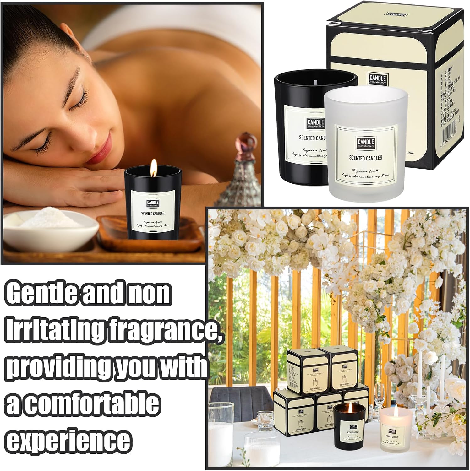 Threlaco 72 Pcs Scented Candles Bulk Home Aromatherapy Candle Gift for Women 8 Fragrance Long Lasting Soy Wax Jar Candles for Mother's Day Thanksgiving Christmas Coworker Employee (Fresh, Black White)
