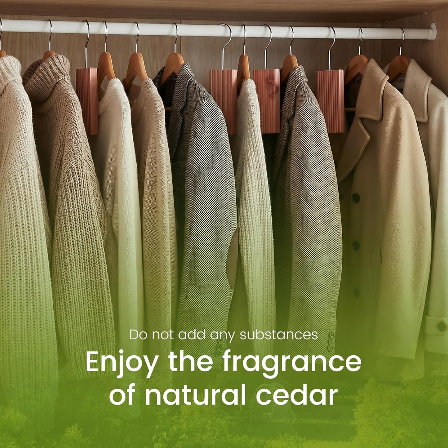 40 Pcs Cedar Wood Block for Wardrobe Clothes Storage with Metal Hooks, Cedar Wood Blocks & Balls for Storage Box Drawer Wardrobe Clothes, Fresh Scented Sachets