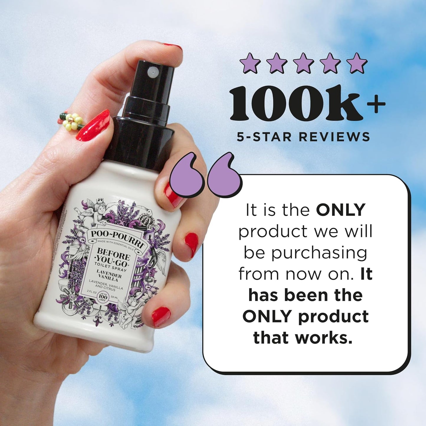 Poo~Pourri Lavender Vanilla, Lavender + Vanilla + Citrus, Before-You-Go Toilet Spray, 2 Oz