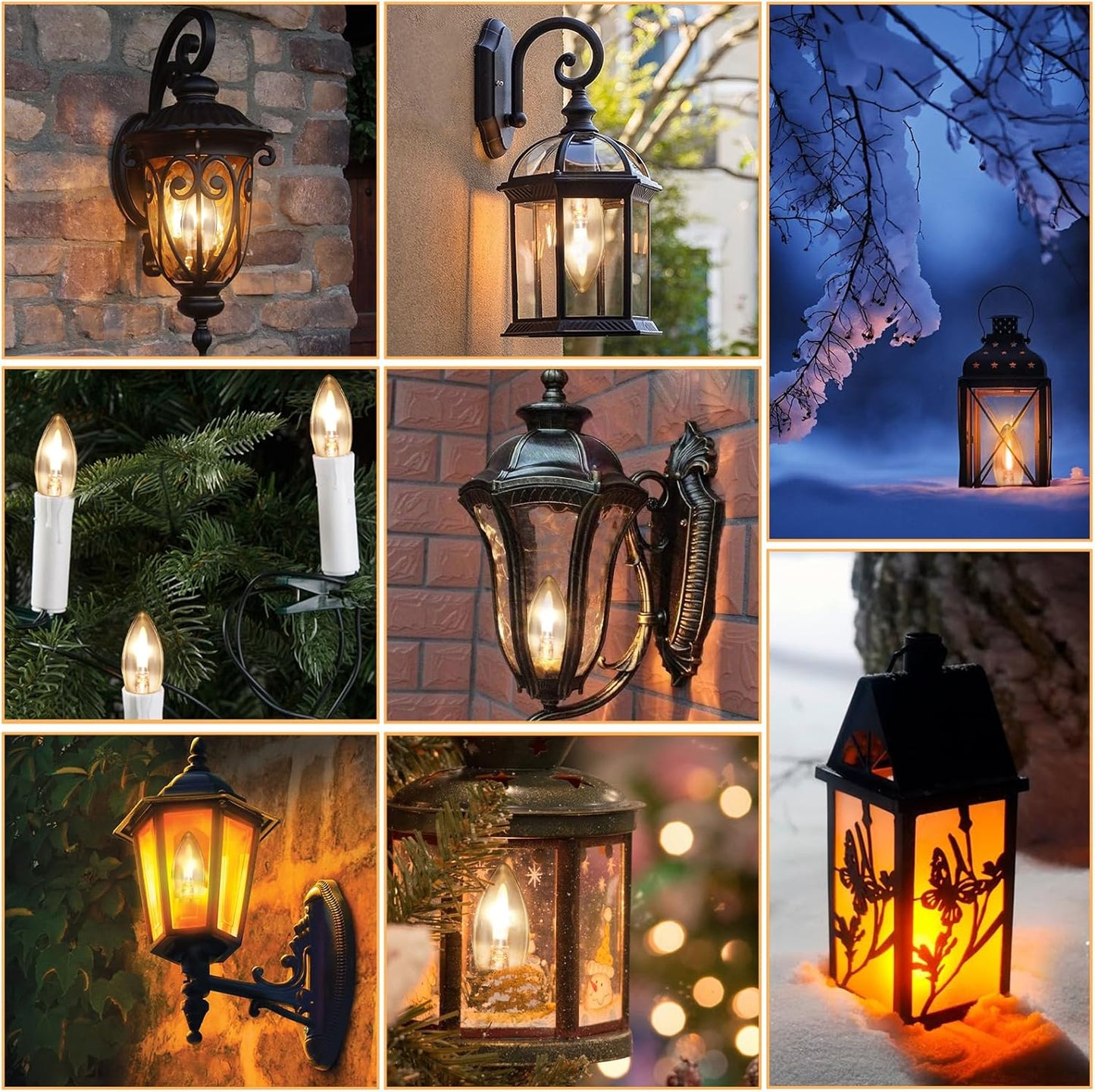 HEWA-Tech B11 Flame Bulbs 2-Pack - Standard Medium Base (E26, Not Candelabra E12), 2 Mode Flickering LED 1800K, Non-Dimmable for Halloween/Christmas Porch & Home Decor