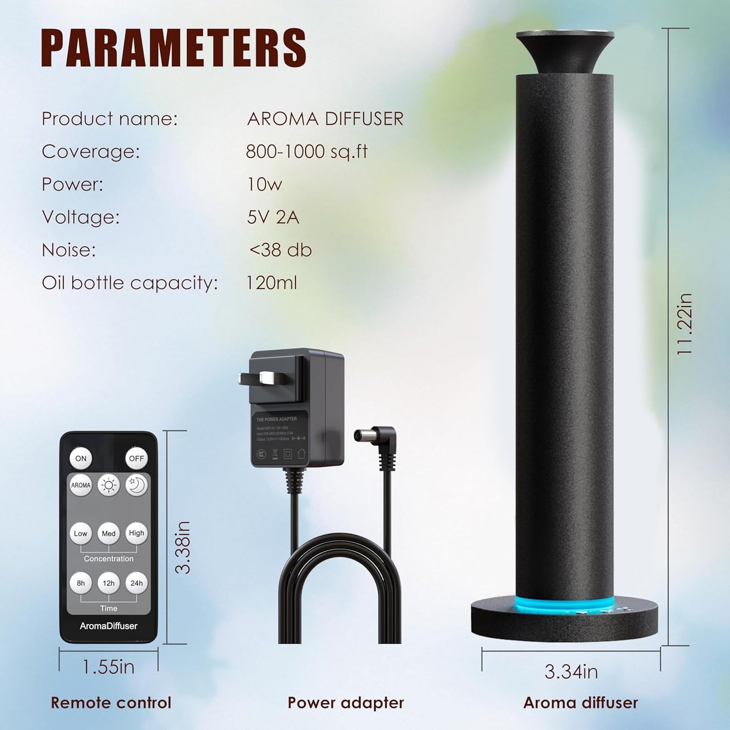 Waterless Diffuser Machine Scent Air Machine Covers 1800 Sq Ft for Home Diffusers Essential Oil Diffusers Studio Scent Diffuser Large Room Fragrance App Remote Control Capacity 3.5 Oz Light Silver