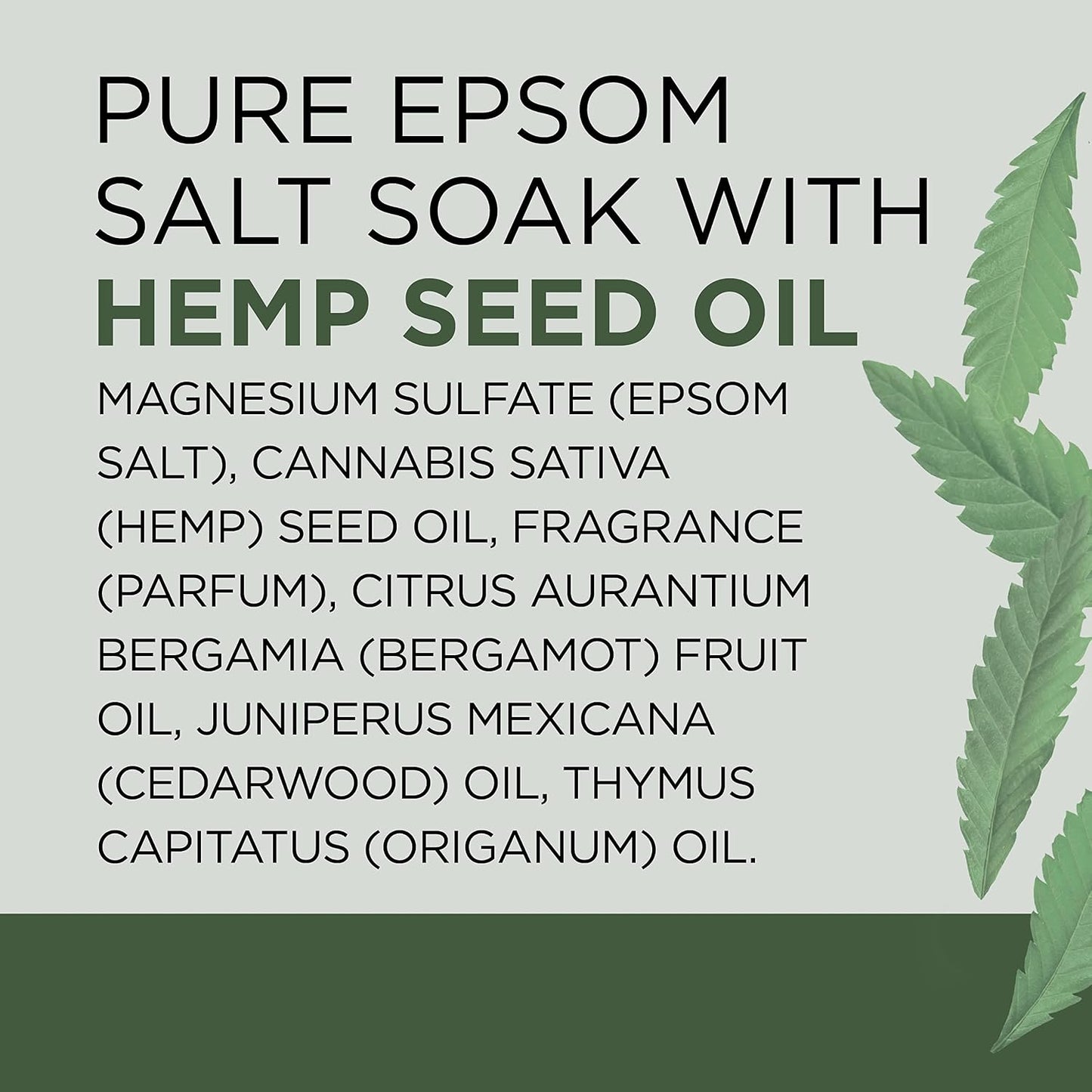 Dr Teal's Pure Epsom Magnesium Salt Soak, Cannabis Sativa Hemp Seed Oil, 3 lb