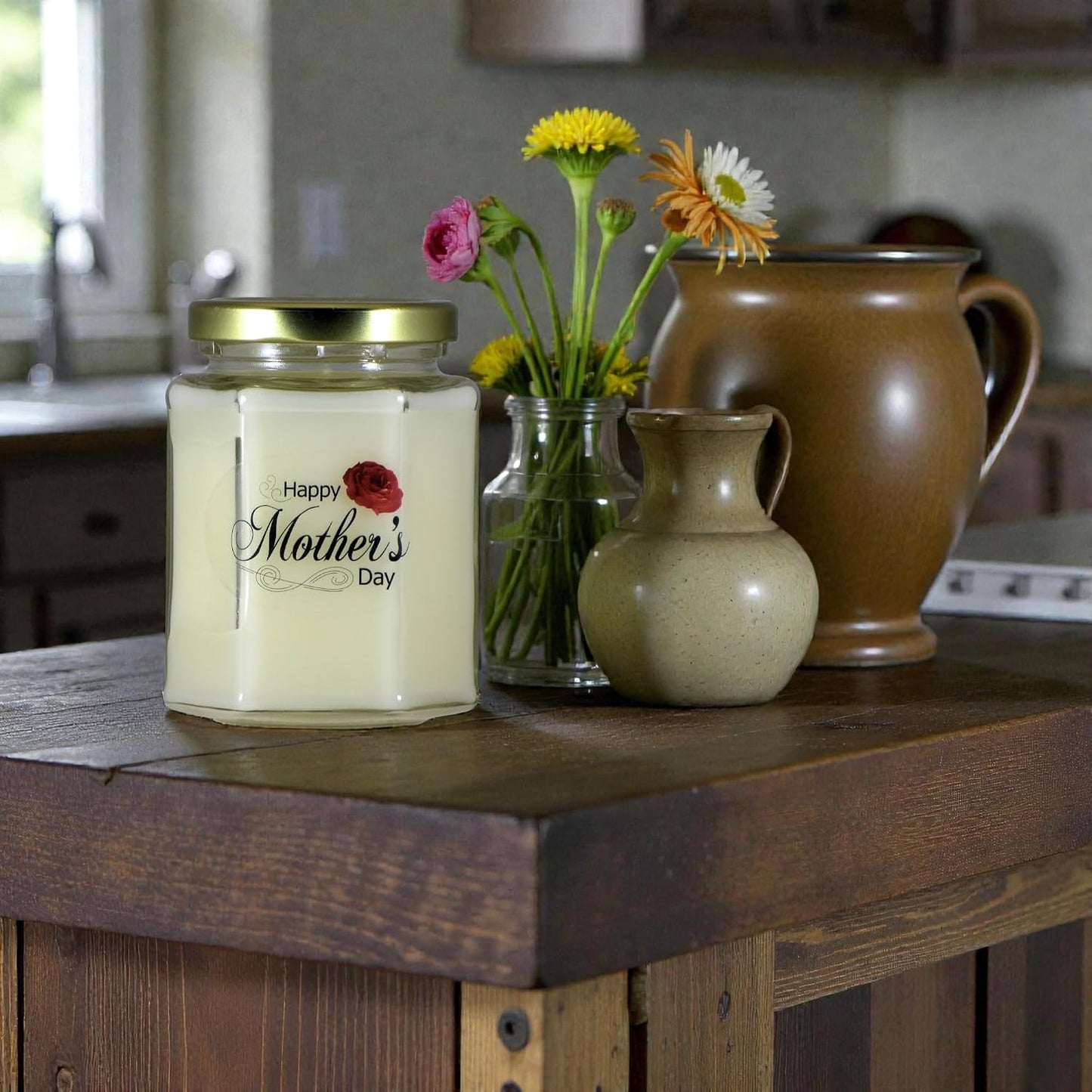 Happy Mother's Day Gardenia Candle | Gardenia Scented Soy Wax Candle | Hand Poured in The USA by Just Makes Scents Candles & Gifts (8 oz)