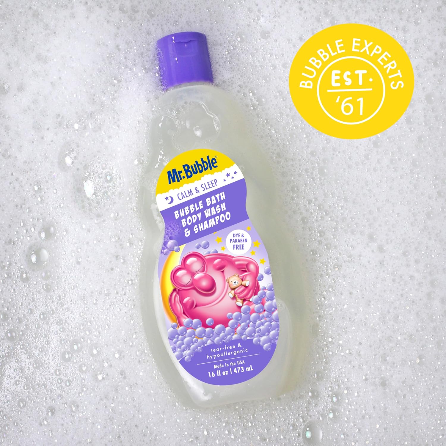 Mr. Bubble Calm and Sleep 3in1 Bubble Bath, Body Wash & Shampoo, 16 oz., Pack of 4