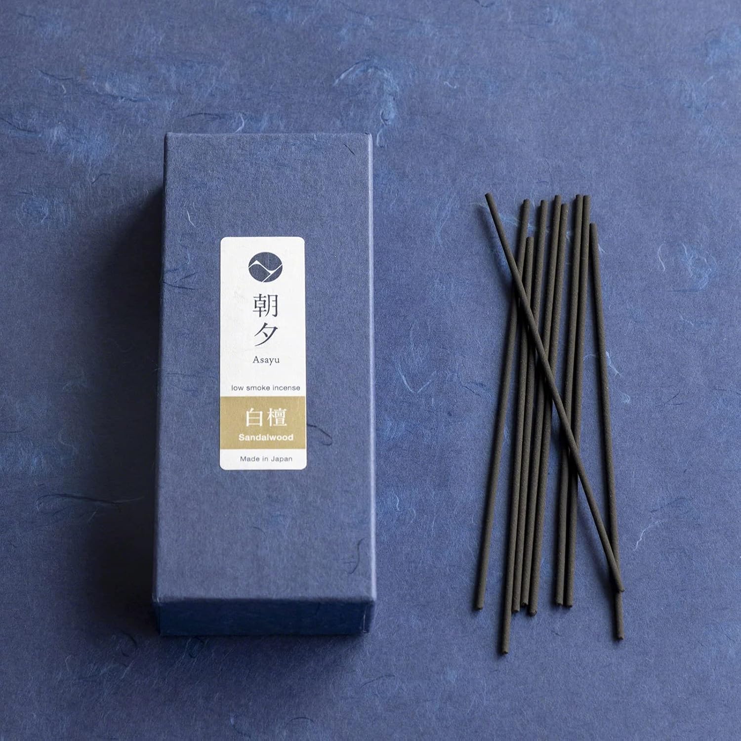 Asayu Japan Sandalwood Incense Sticks - Low Smoke Japanese Incense, 40g (70-80 Sticks), Made in Japan, Smokeless for Less Irritation and Non-Toxic, for Meditation, Relaxation & Home Fragrance