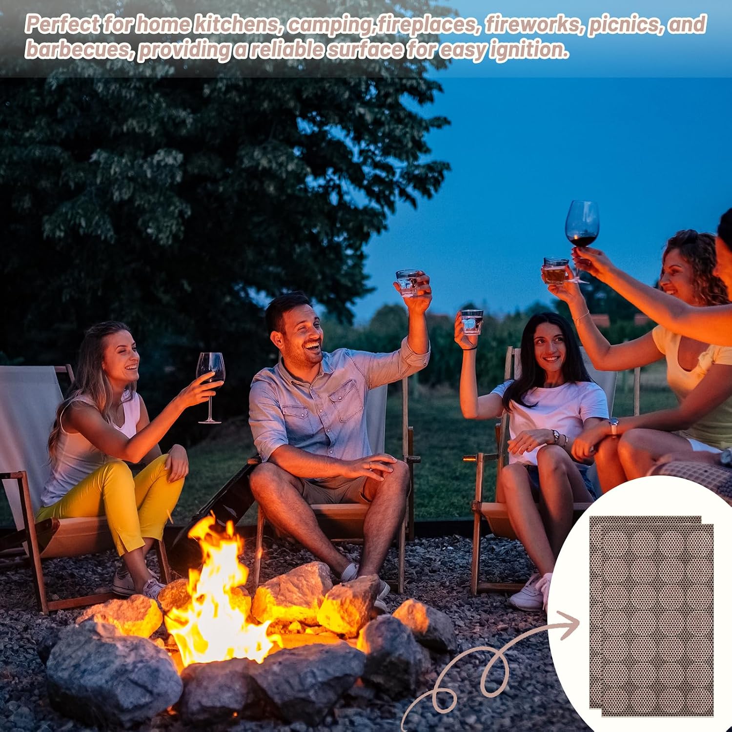 56 PCS Match Striker Stickers, 1" Match Striker Paper with Adhesive, Ideal for Fireplace Matches (Brown)
