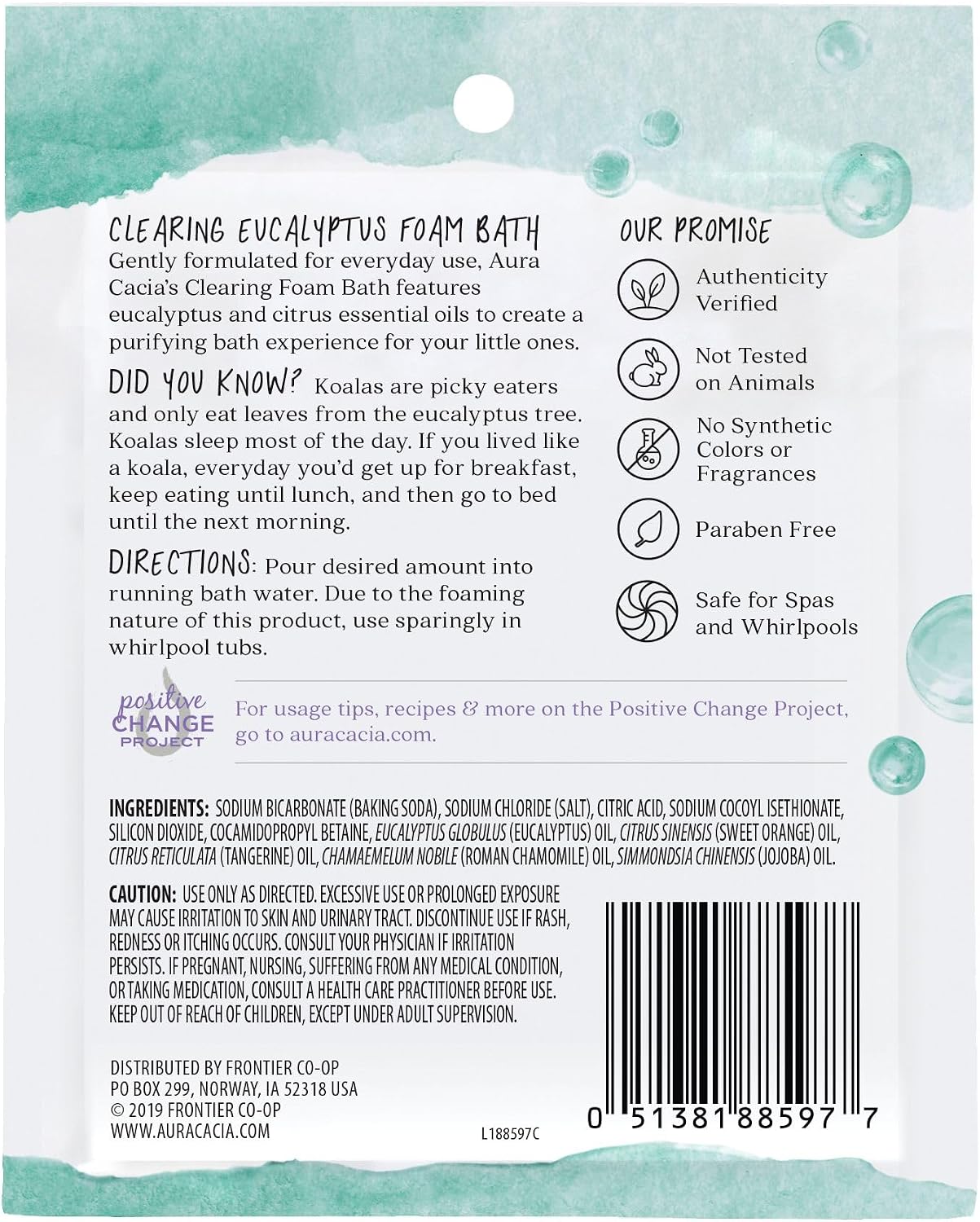 Aura Cacia Foam Bath for Kids, 2.5 Oz (Pack of 6) - Eucalyptus and Citrus Essential Oils, Gentle Cleansing Bubble Bath for Kids, Paraben-Free