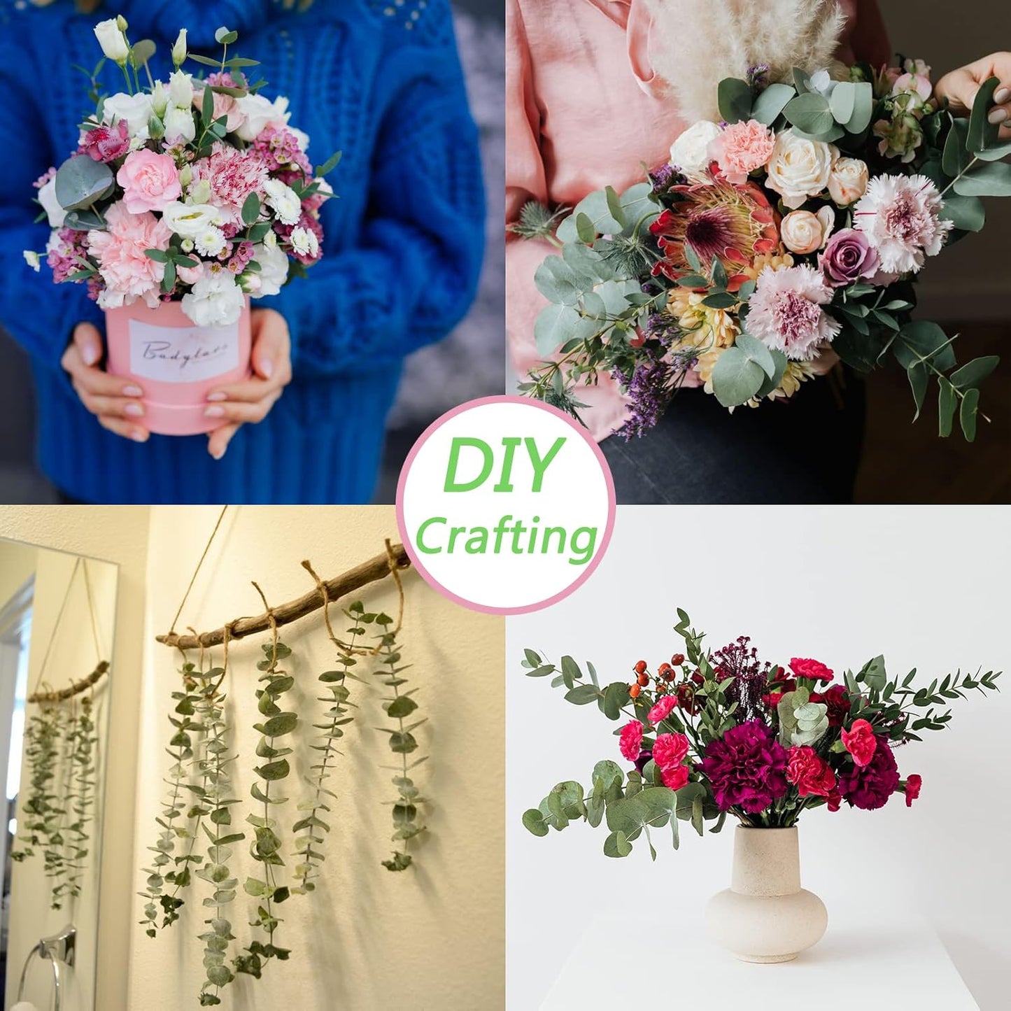 20 Pcs Dried Eucalyptus Stems 17" Real Eucalyptus for Shower Hanging 100% Made from Fresh Leaves, Wedding, Home, Farmhouse, DIY Spring Decor