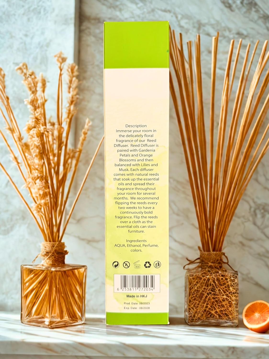 Reed Diffuser, 3.72 fl oz, Home Fragrance Set (Fruits)