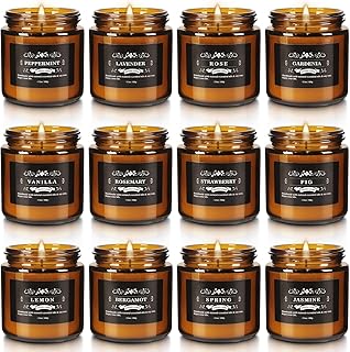 YOROXRG 12 Pcs Scented Candles with Added Natural Essential Oils, 3.05oz, Suitable for Various Festivals, Parties, Yoga, and Home Scene