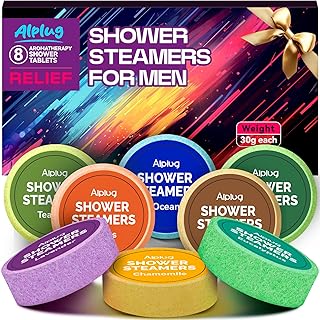Shower Steamers for Men 8 Pack - Gifts for Men, Shower Bombs Aromatherapy with Essential Oils, Mens Gifts Ideas, Birthday Gifts for Him Dad Husband, Gifts for Mens Who Have Everything