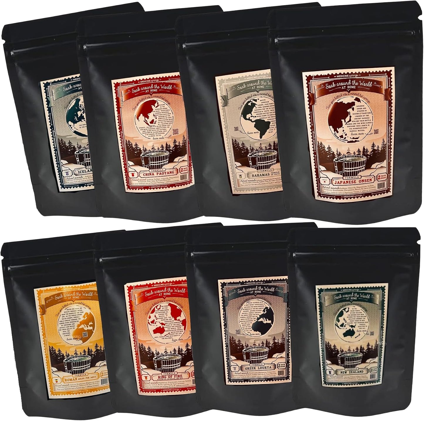 China Bath Soak (2 soaks per Bag) Soak in Hot Springs Around The World with Medicine Springs Dead sea Salt for Soaking and Bathing in Bath Minerals Add Dead Mineral Salts to Your Bath (China Soak)