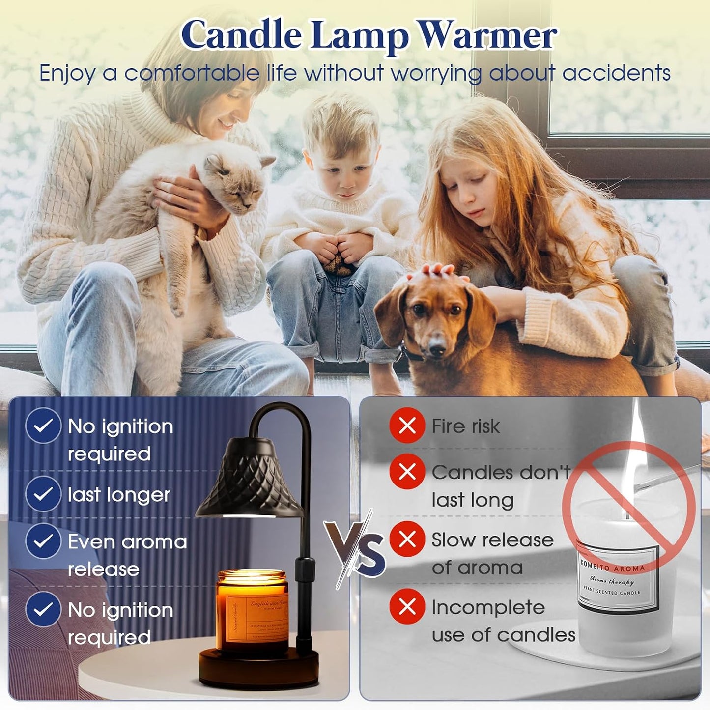 Banbanda Adjustable Candle Warmer Lamp with Timer: Candle Lamps fits All Candle Jar Home Decor - Wax Warmer for Scented Wax - Birthday Gifts for Women