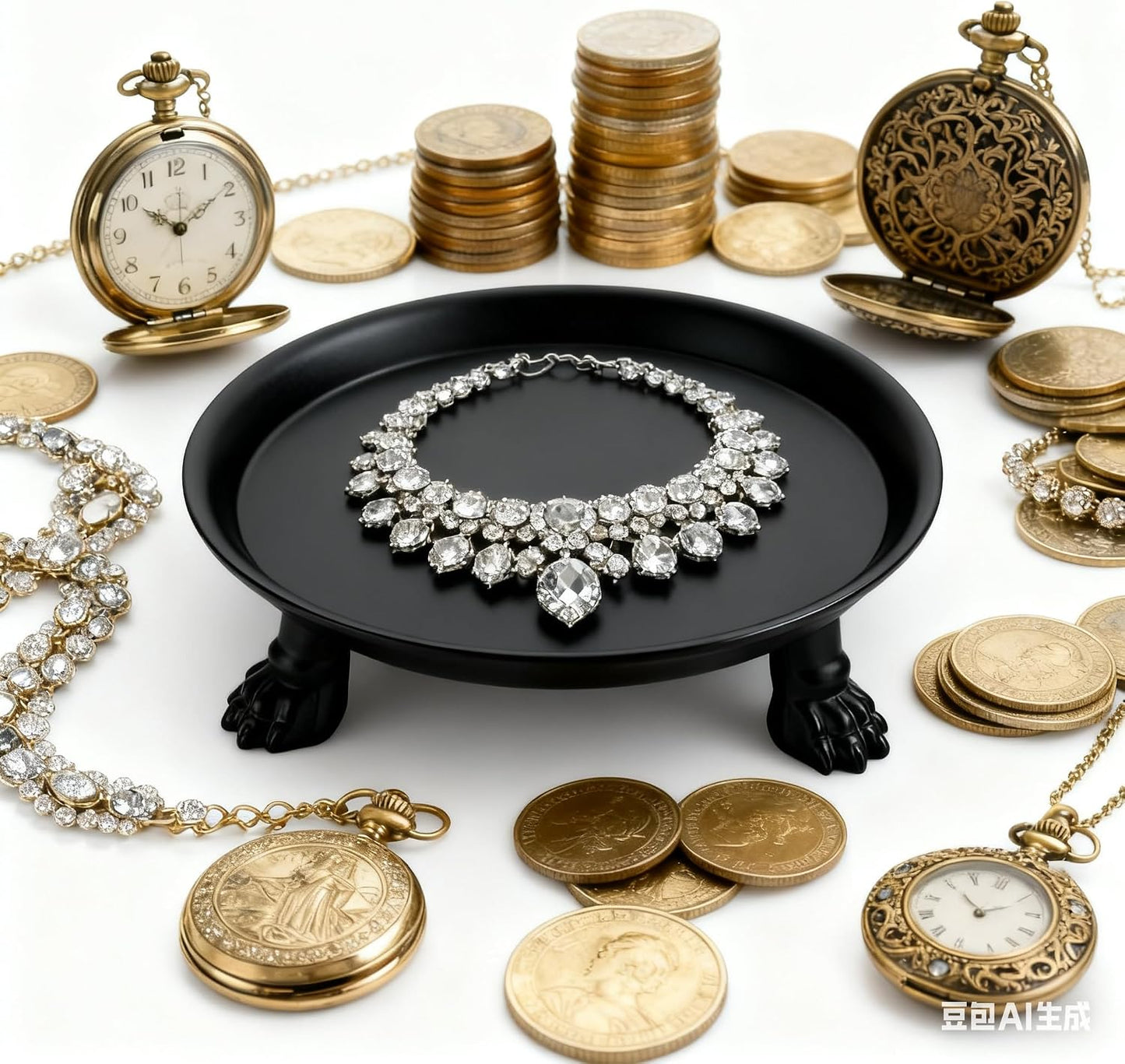 khtumeware Vintage Black 100% Solid Brass Clawfoot Candle Dish - Pedestal Dish - Antique Black Rustic Candle Holder - Jewelry Holder - Perfect for Wax Candles, Rings, and Trinkets