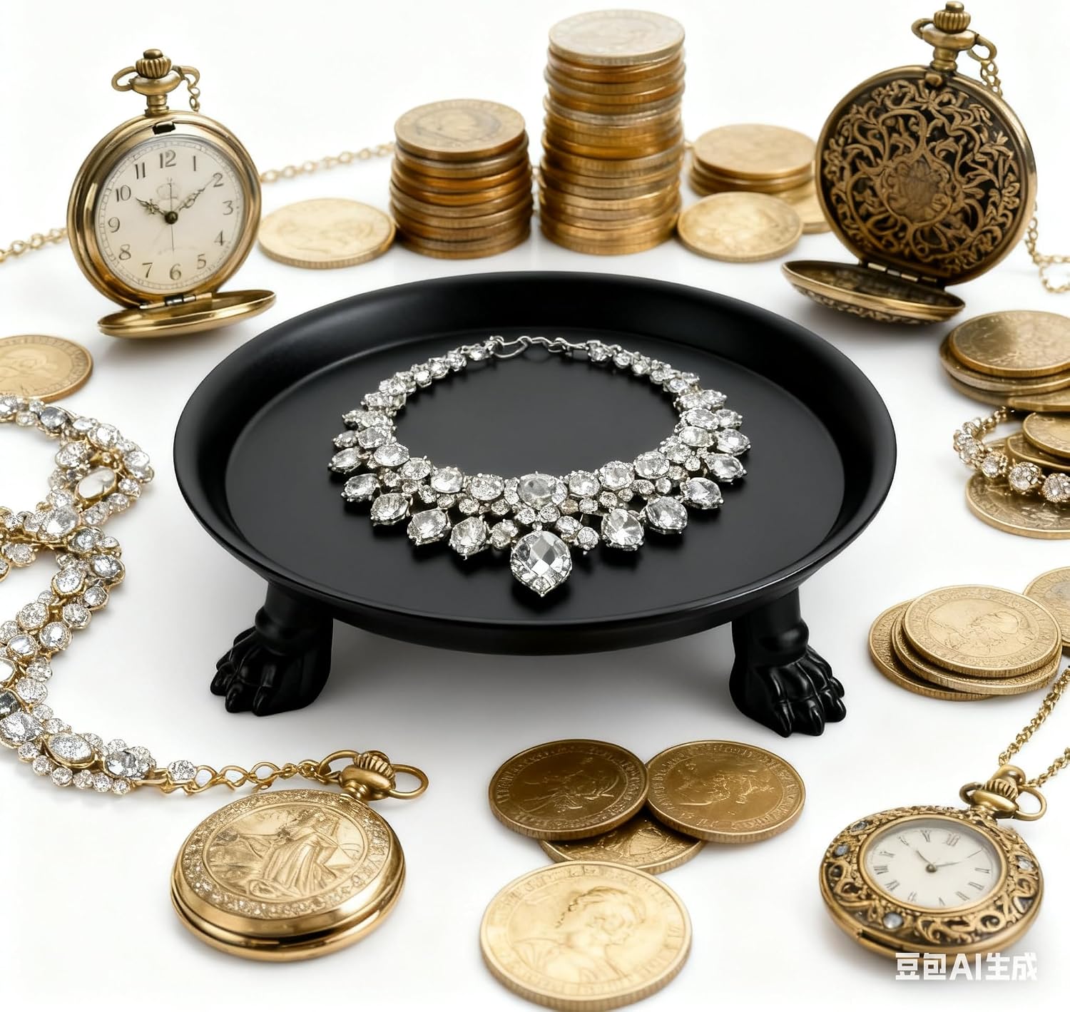 khtumeware Vintage Black 100% Solid Brass Clawfoot Candle Dish - Pedestal Dish - Antique Black Rustic Candle Holder - Jewelry Holder - Perfect for Wax Candles, Rings, and Trinkets