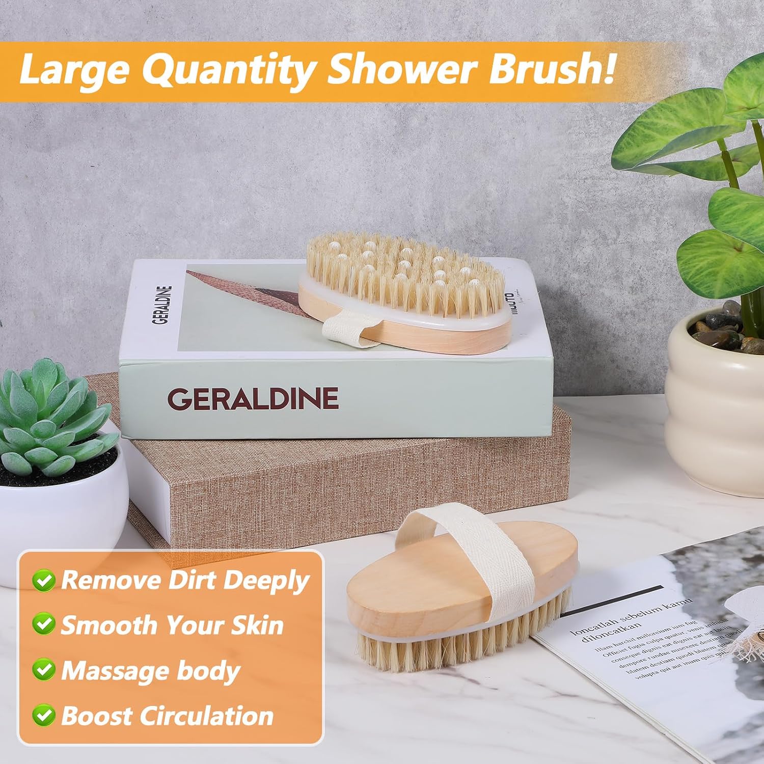 10 Pcs Dry Brushing Body Brush Exfoliating Brush with Massage Nodule Dry Skin Body Scrubber for Shower Bath Back Circulation Improvement Dead Skin Remove Beauty Exfoliator (4.92 x 2.56 Inches)