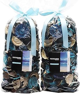Qingbei Rina Summer Potpourri Bags,Ocean Breeze Scented Potpourri Dried Flower, Bowl Vase Filler, Home Fragrance Sachet Petal, Beach Coastal Decor, 8.4 oz(Blue)