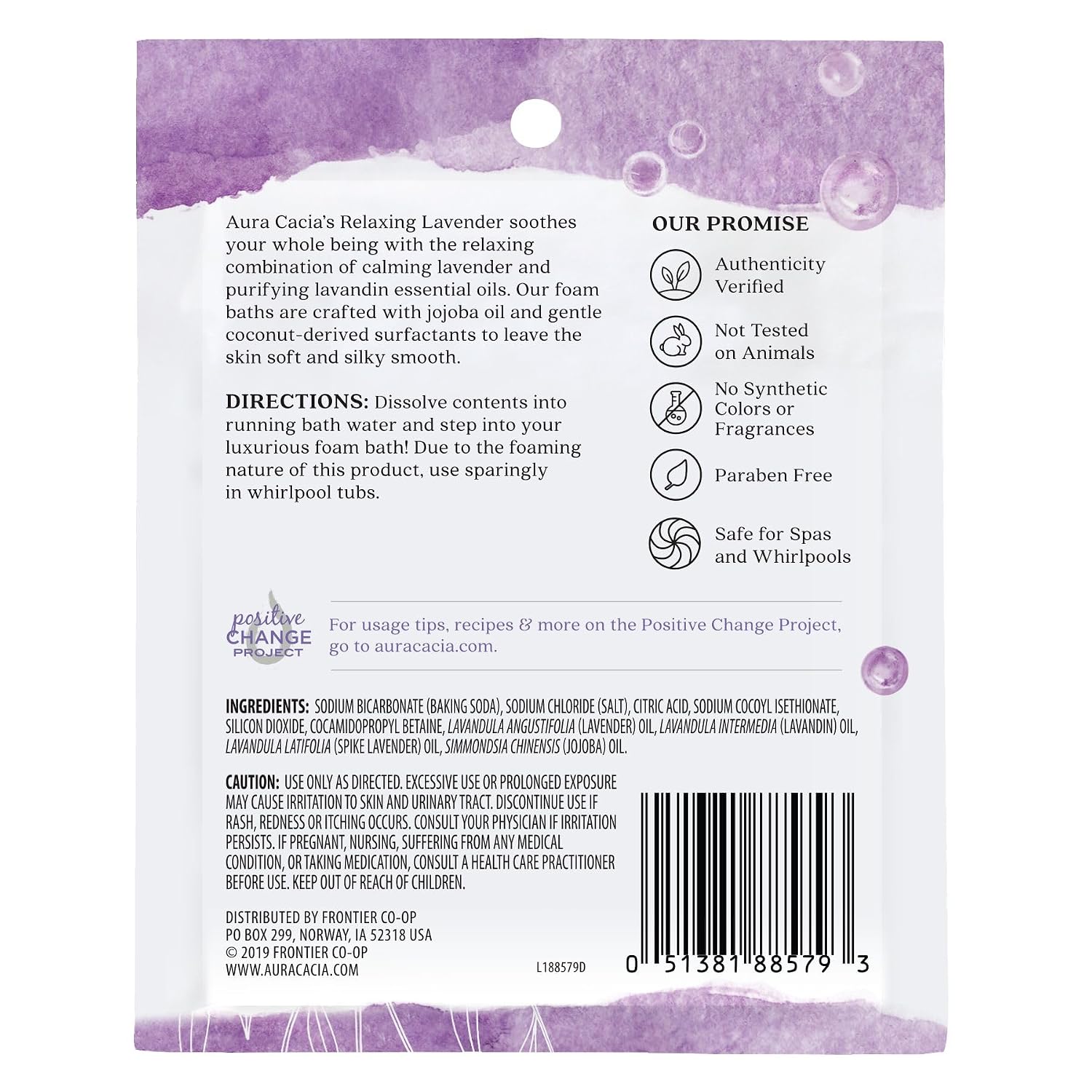 Aura Cacia Aromatherapy Foam Bath, Relaxing Lavender, 2.5 Ounce Packet (Pack of 3)