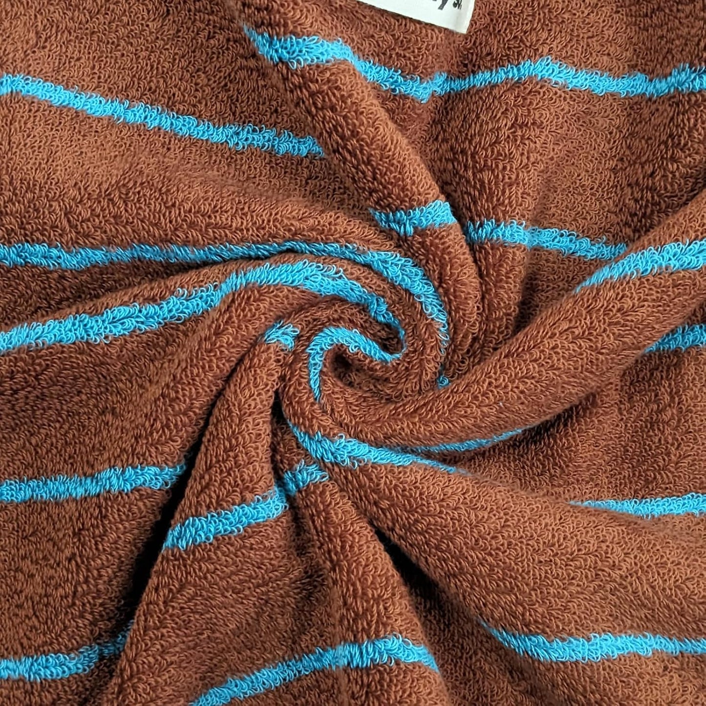 Soft Caramel-Striped Cotton Hand Towels Luxury Classical Striped Towels for Bathroom Absorbent & Quick Drying Face Towel for Shower Spa Gym Home, Coffee, 14 x 30 Inch