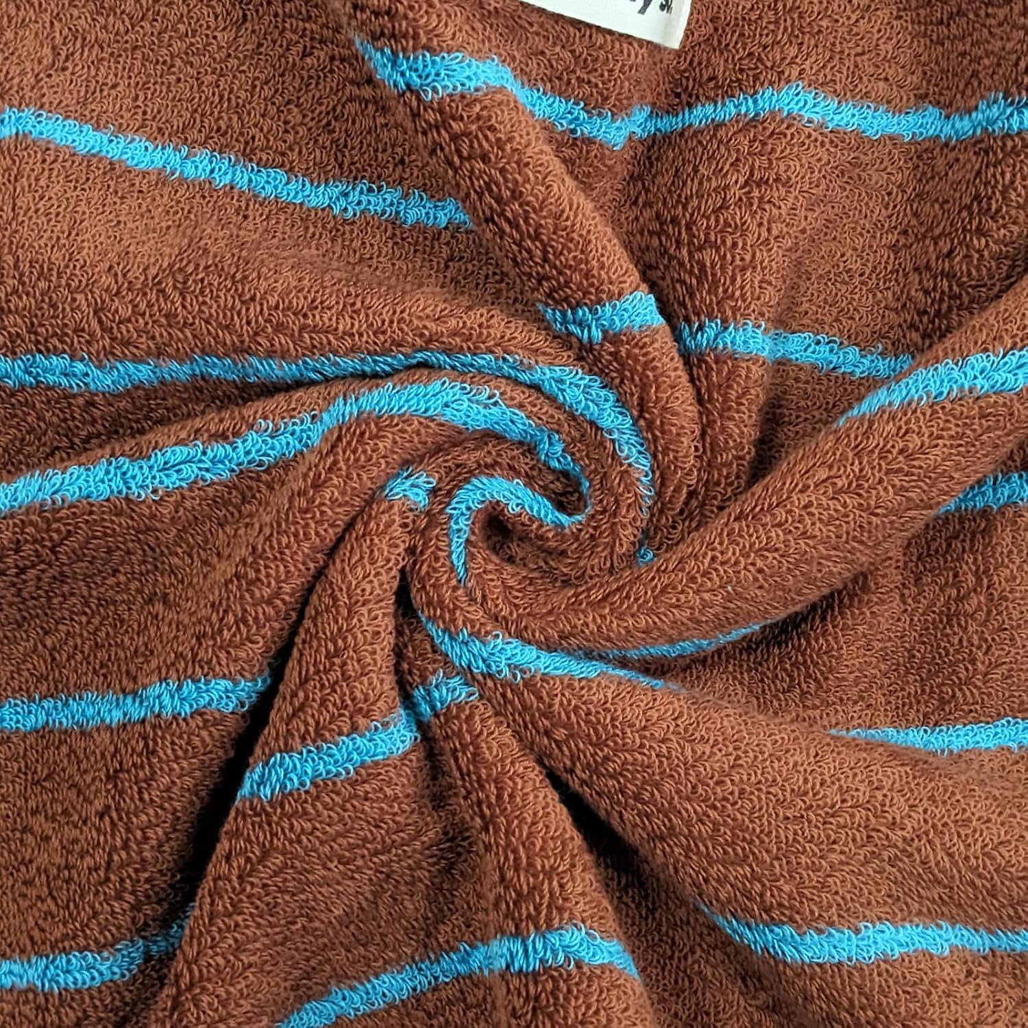 Soft Caramel-Striped Cotton Hand Towels Luxury Classical Striped Towels for Bathroom Absorbent & Quick Drying Face Towel for Shower Spa Gym Home, Coffee, 14 x 30 Inch