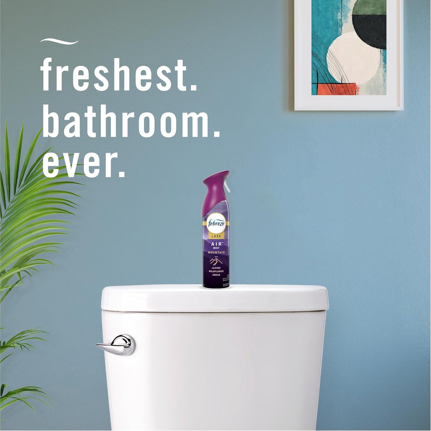 Febreze Air Mist Air Freshener Spray, Odor-Fighting Room Spray, Air Fresheners for Home and Bathroom and Kitchen, Aerosol Can, Mountain Scent, Purple, 8.8oz (Pack of 3)