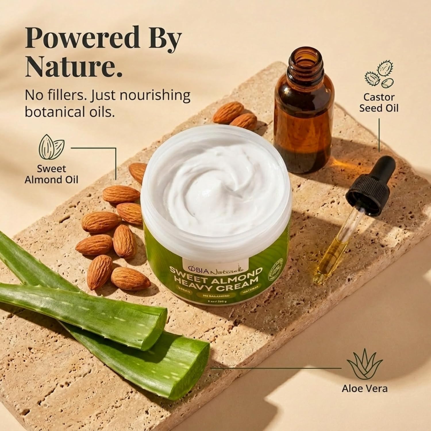 OBIA Naturals Sweet Almond Heavy Cream — Rich Moisture Leave-In Conditioner, 8 Oz