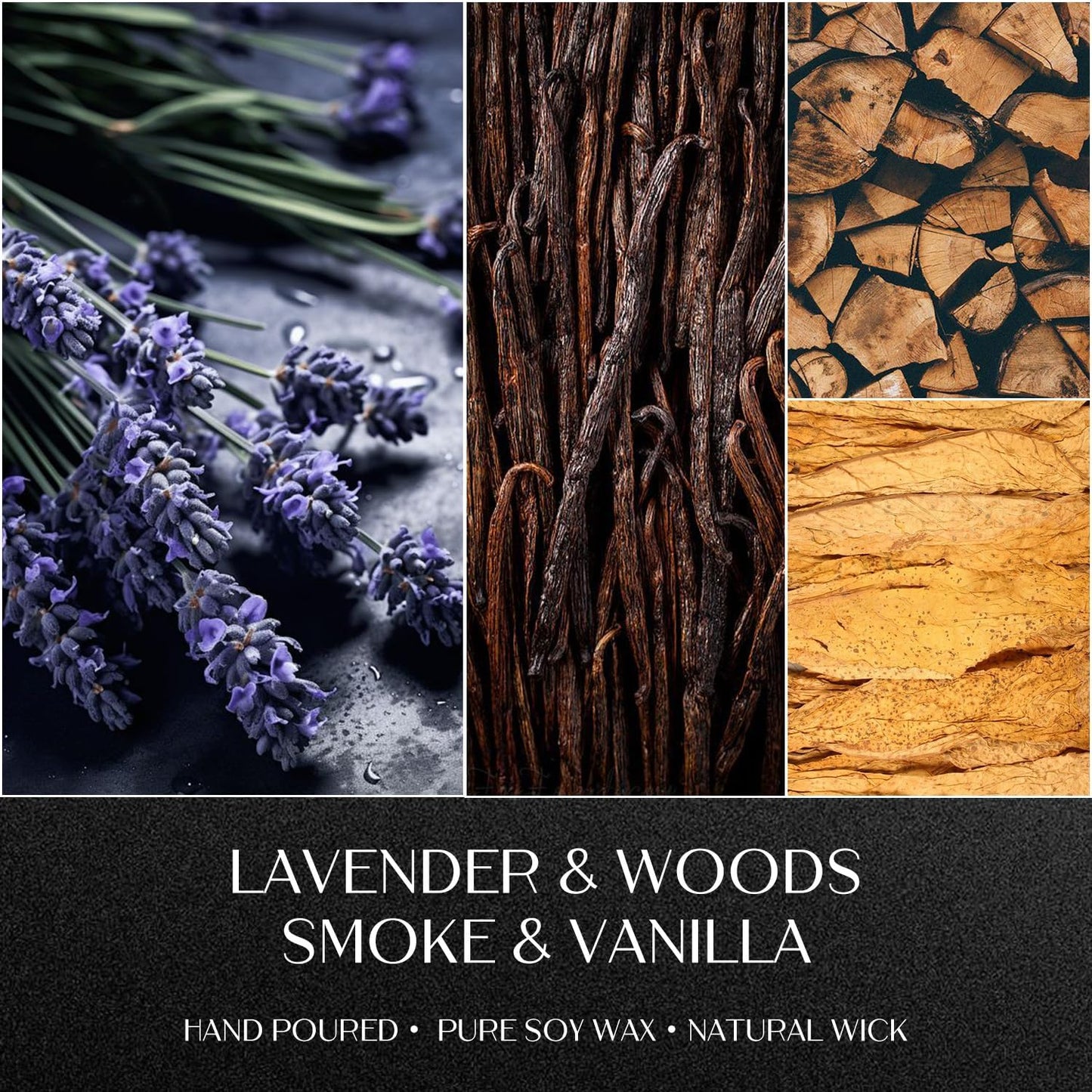 Scented Candles for Men, Soy Candles for Home Scented, Candle Gifts for Men, 2 Pack Aromatherapy Candle Gift Set for Relaxing, Stress Relief & Home Decor