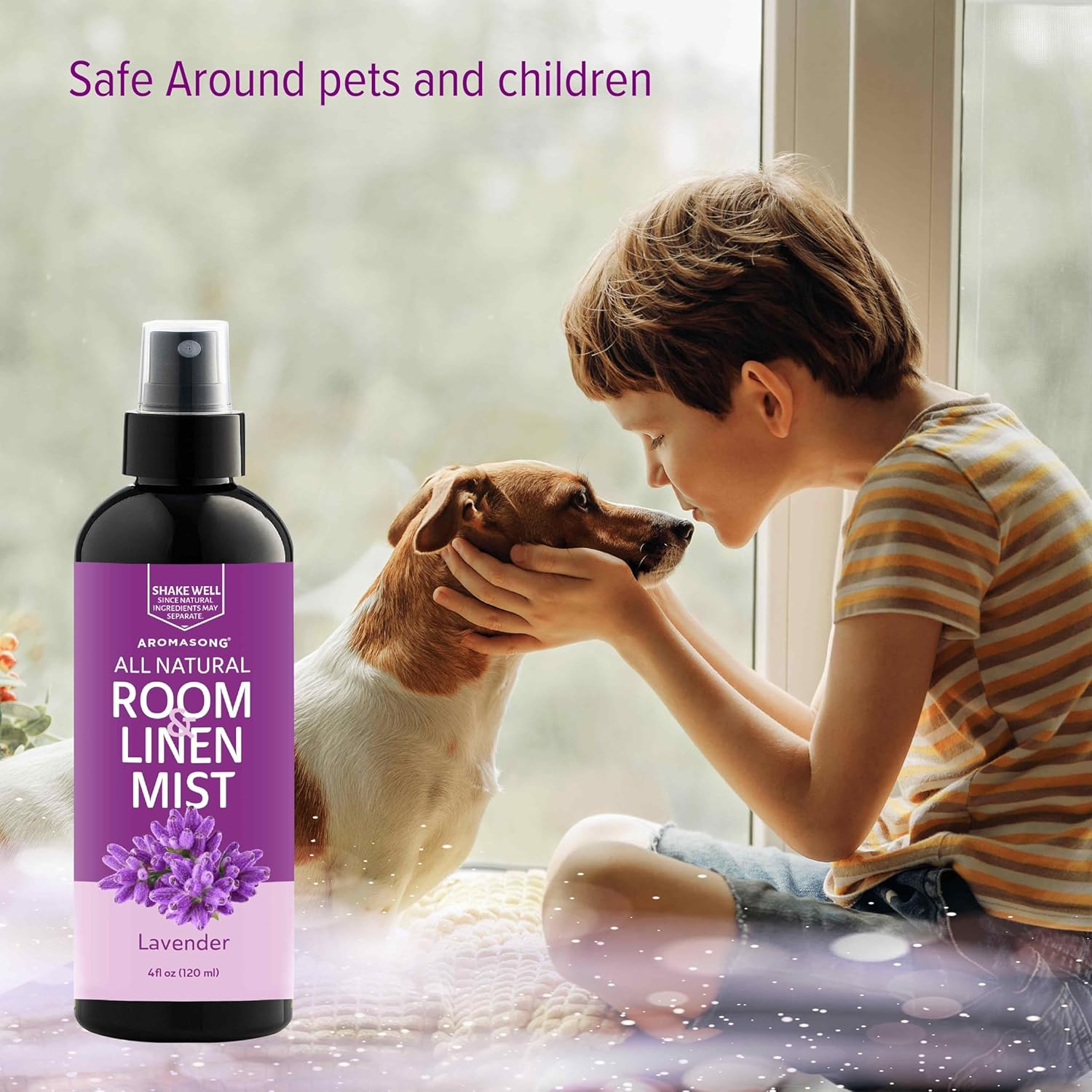 Aromasong All-Natural Extra Strength Lavender Spray for Sleep - Room & Linen Spray for Pillows and Sheets 4 Fl Oz.