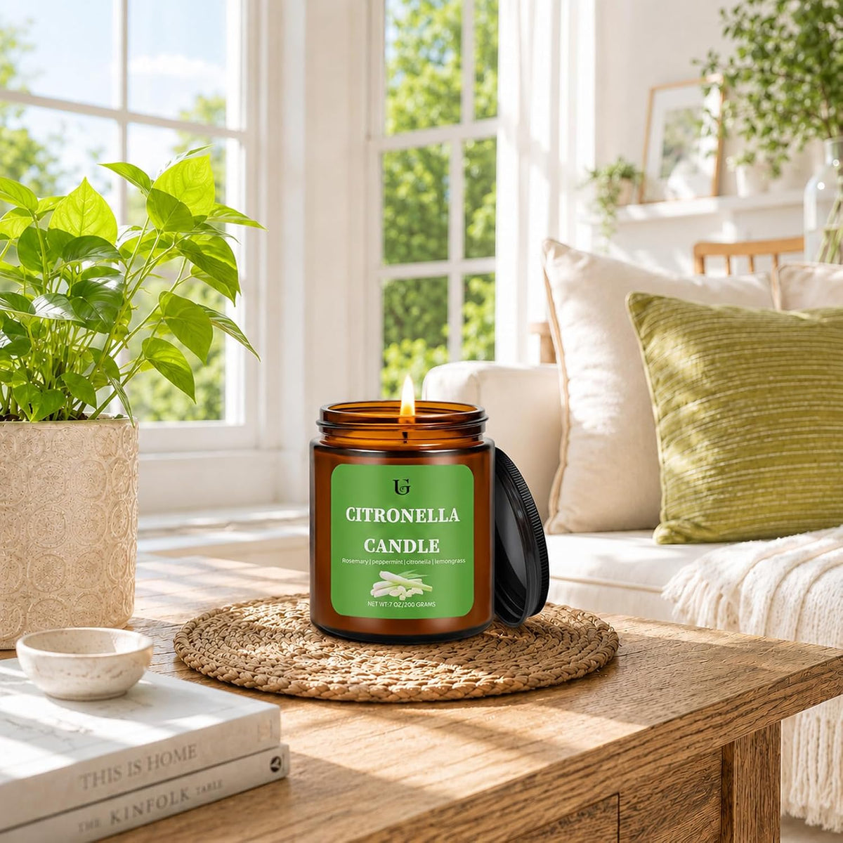 Citronella Candles Outdoor for Camping Patio Indoor Yard 7oz 1 Pack
