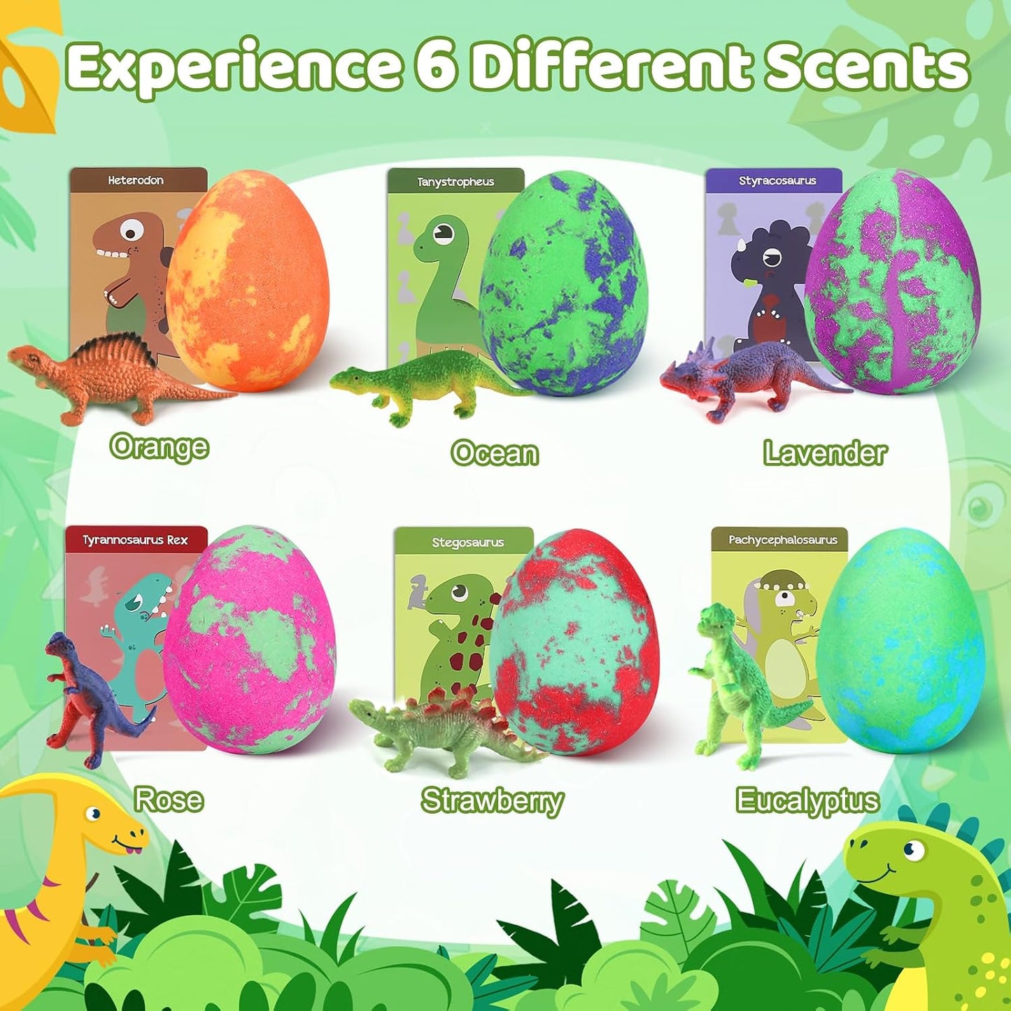 Bath Bombs for Kids with Surprise Toys Inside, XXL Dinosaur Toys Bath Bomb Eggs Gift Set, Bath Gifts for Boys 3 4 5 6 7 8 9 Year, Gentle and Kid Safe Bath Fizzy, Birthday Gifts for Kids