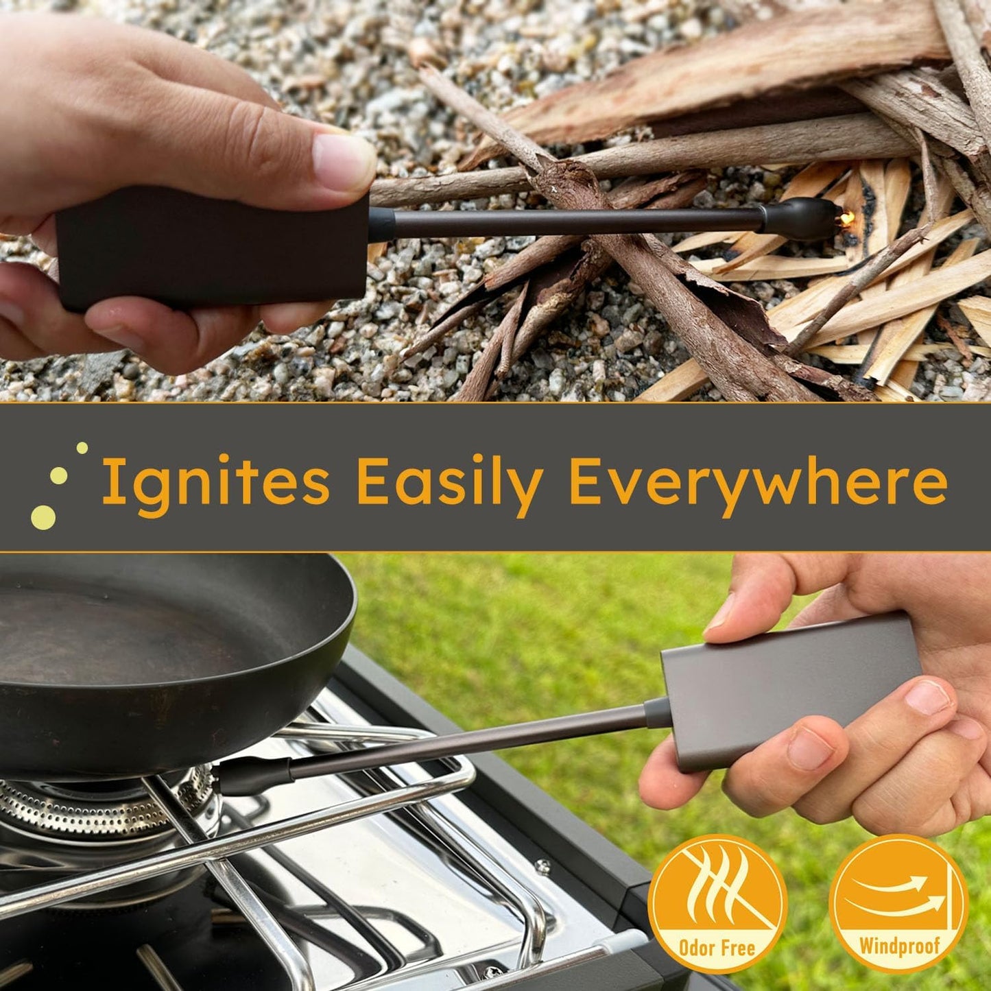 Windproof Electric Candle Lighter USB-C Rechargeable Lighter with Double Arc for Candles, Cooking, Stoves, Camping - GP2