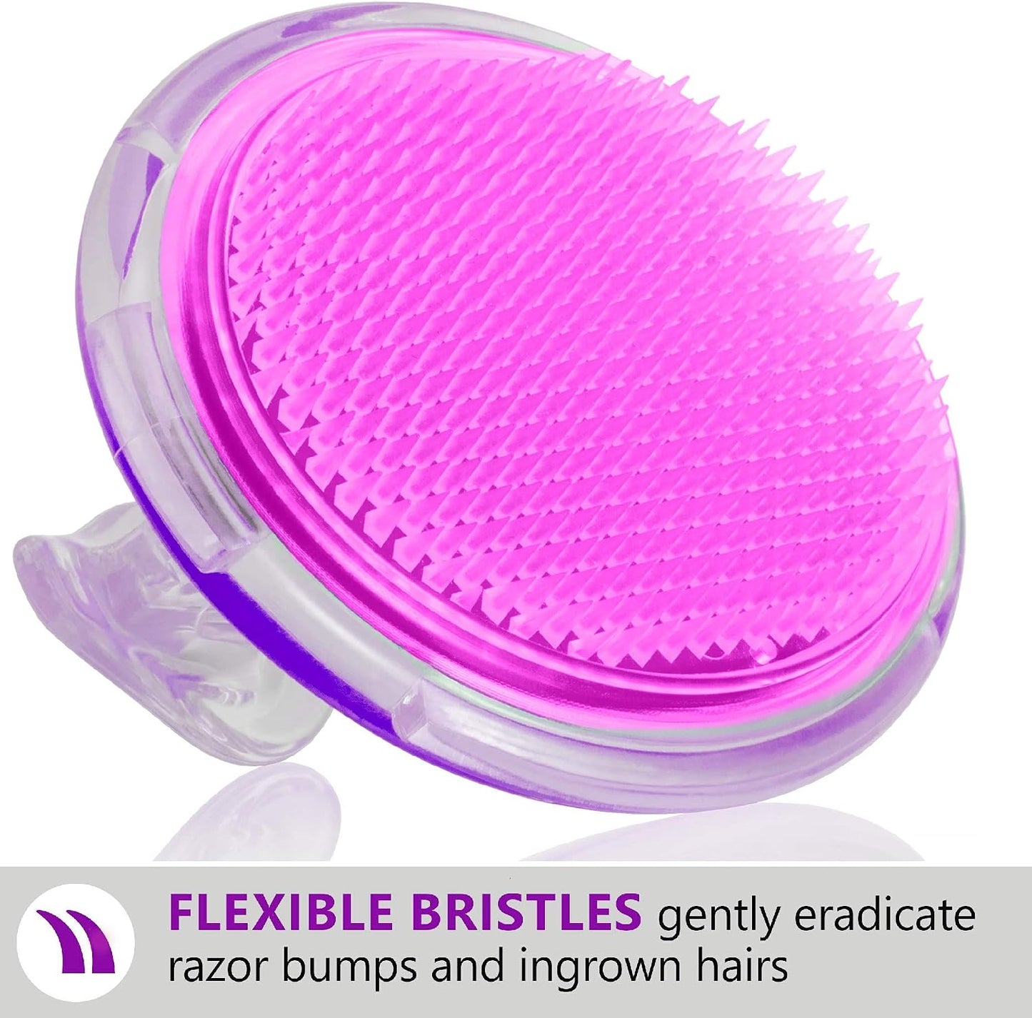 Dylonic 3 Pack Body and Face Exfoliating Brushes for Ingrown Hairs Treatment, Razor Bumps, Shaving Irritation - Silicone Scrubbers Gift Set, Skin Exfoliator Brush Dry Brushing Loofah for Smooth Skin