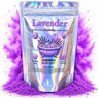 Purple Lavender Shimmer Bath Bomb in A Bag - Handmade Scented Bath Bombs for Women,Kids and Men - Bulk Bathbomb Fizzies Perfect for Boys and Girls All Ages (Small, Purple)