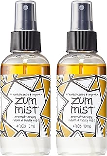 Indigo Wild Zum Mist Room & Body Spray - Aromatherapy Essential Oil Spray - Natural Body Mist & Room Spray - Frankincense & Myrrh Scent - 4 fl oz (2 Pack)