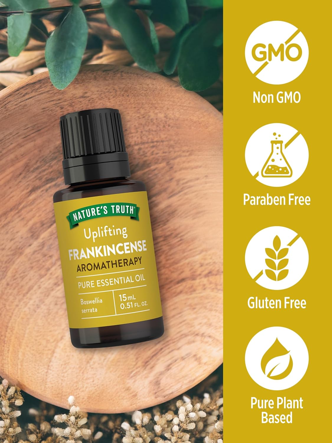Nature's Truth Frankincense Essential Oil | 15 mL | Pure & Therapeutic Grade | Natural & Undiluted | Great for Diffusers, Massages & Baths