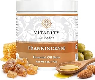 Vitality Extracts Frankincense Balm - 6oz, Boswellia Serrata, Beeswax, Olive Oil, Moisturizer for Dry, Cracked Skin, All Skin Types