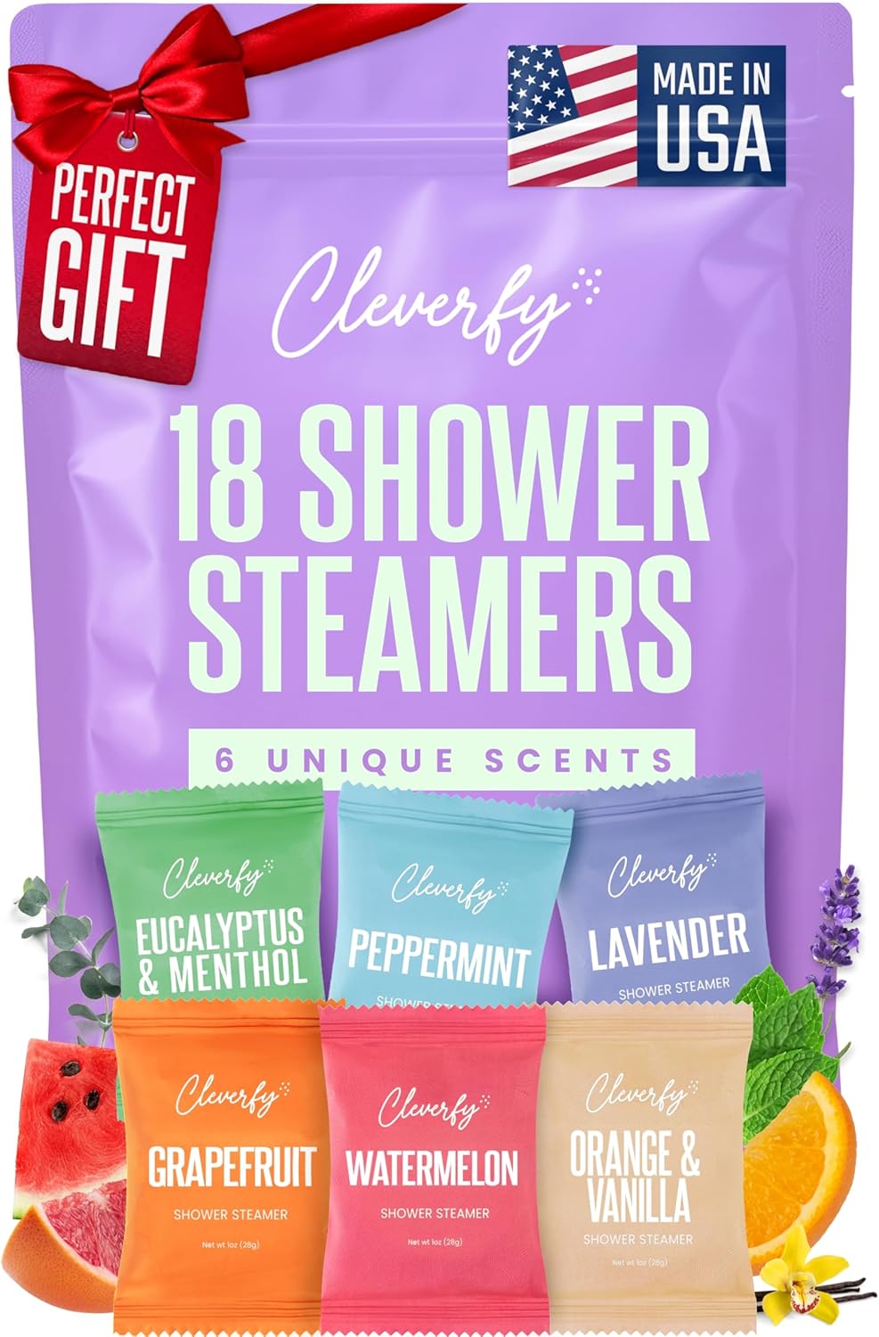 Cleverfy Shower Steamers Aromatherapy - Birthday Gifts for Women, Mom, Wife, Grandma, Her, Best Friend, Daughter, Sister, Teens & Girlfriend - 18 Tablets