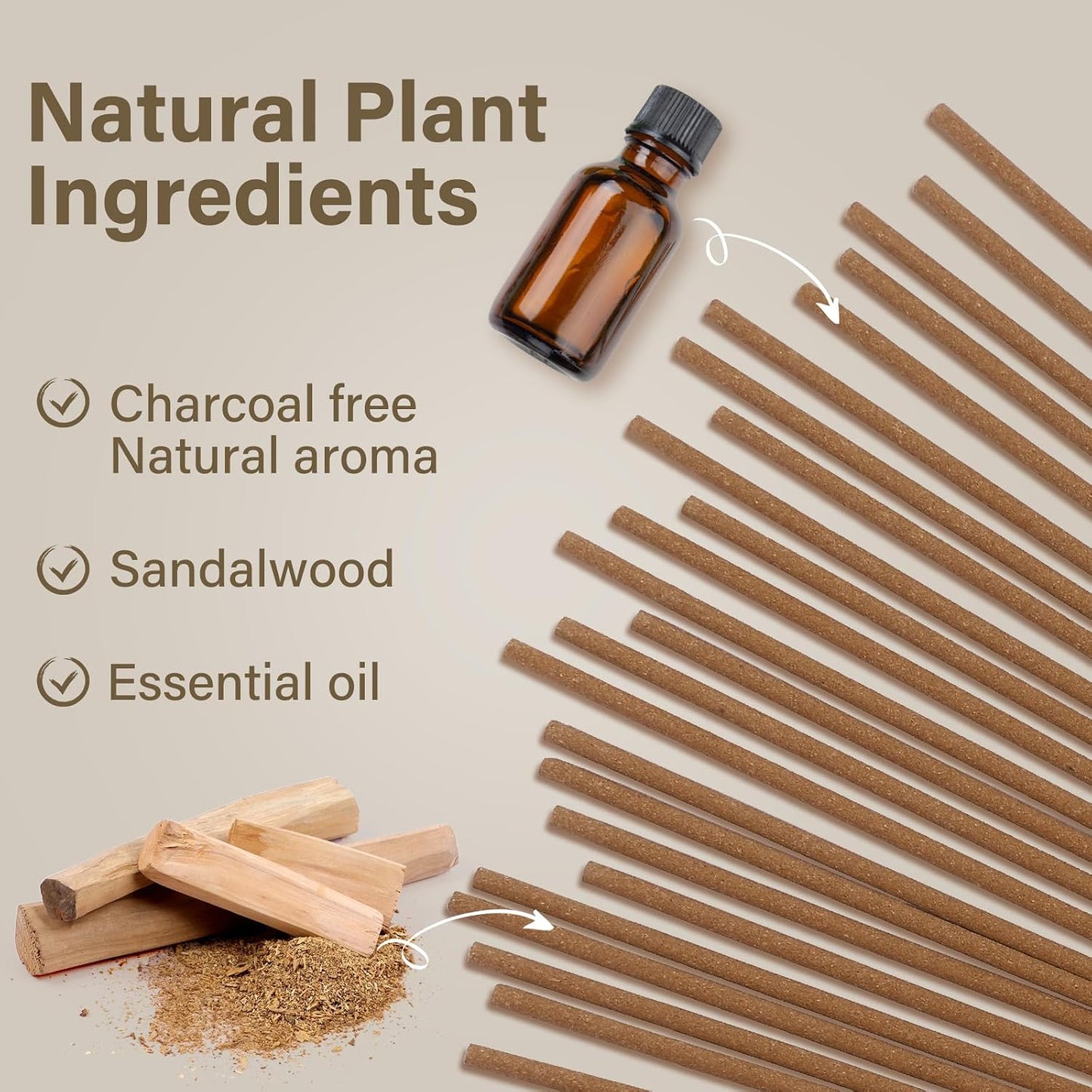 Incense Sticks 60 Pack, Natural Fragrance, Ideal Choice for Yoga, Meditation and Relaxation, Air Purifying Aromatherapy and Long-Lasting Burn