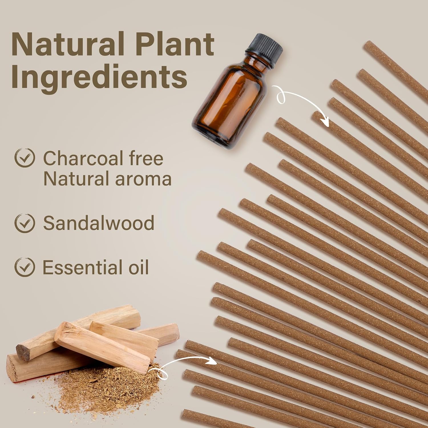 Incense Sticks 60 Pack, Natural Fragrance, Ideal Choice for Yoga, Meditation and Relaxation, Air Purifying Aromatherapy and Long-Lasting Burn