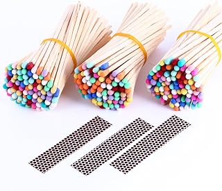 ZEYOUNG 150Pcs 4'' Rainbow Matches for Candles with Striker - Long Wooden Candle Matches, Colorful Match, Wood Safety Match, Long Wooden Matchsticks for Décor, Custimize， Accessories & Events