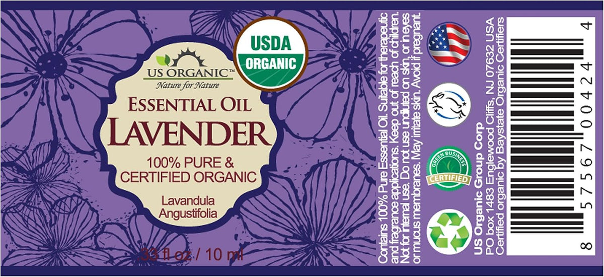 US Organic 100% Pure Lavender Essential Oil