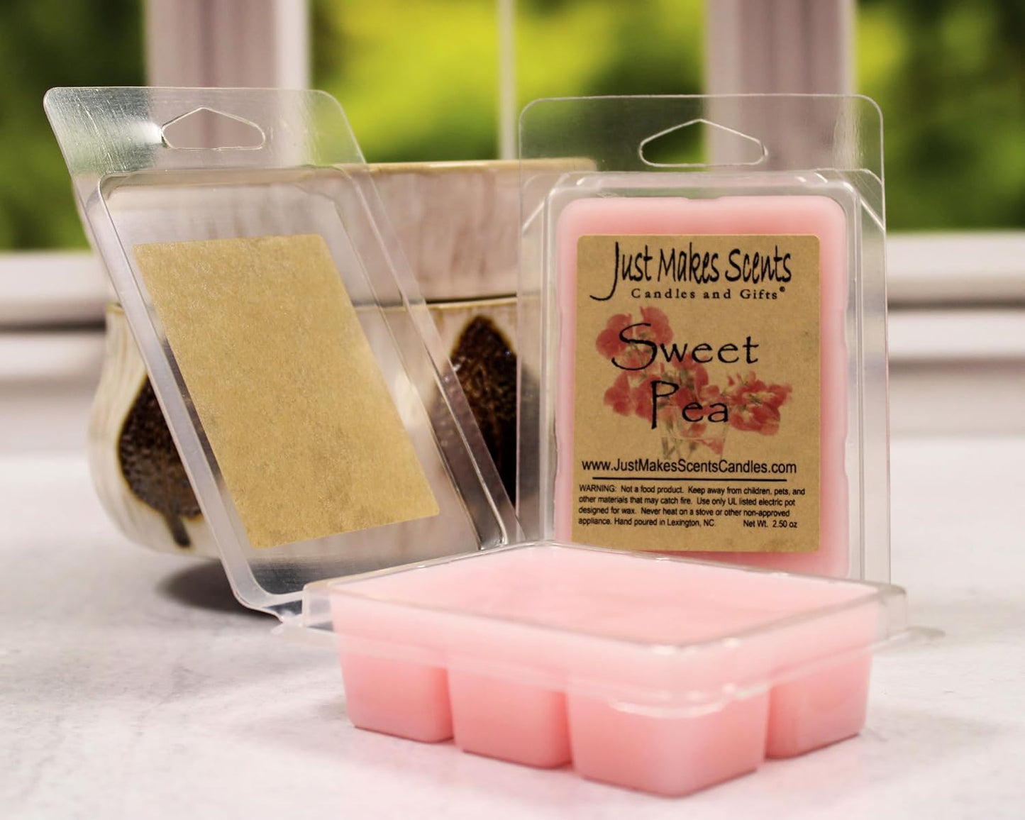 2 Pack - Sweet Pea Scented Wax Melts by Just Makes Scents