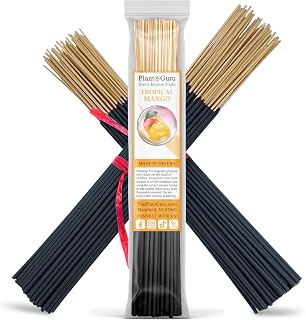 Tropical Mango Incense Sticks 11" - 1 Bundle 85 to 100 Sticks - Smooth and Clean Long Burn Time, 45 to 60 Minutes.