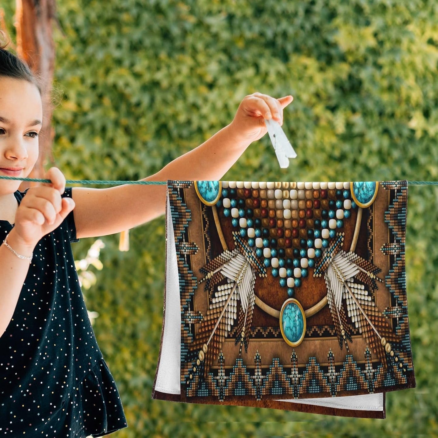 Southwestern Hand Towels for Bathroom Set of 2 Soft Absorbent Rustic Tribal Native American Indian Aztec Kitchen Towels,Decorative Brown Bathroom Towels for Bath Guest Spa Face Hair 14"x28"