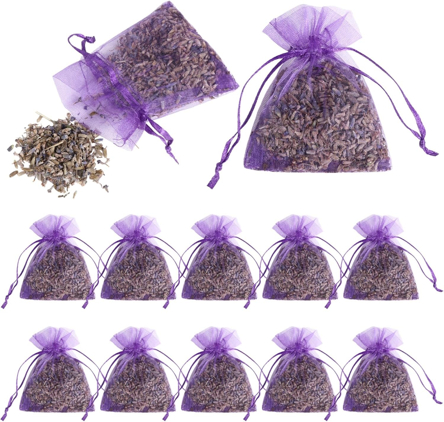 120 Pack Dried Lavender Bags, Lavender Sachet Bags for Drawers and Closets, Natural Dried Lavender Buds Bags, Lasting Fragrance Lavender Scented Sachets for Wardrobes Closet Drawer Car