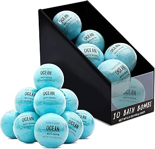 Bath Bombs for Women, BODY & EARTH 10 X 3.5 oz Ocean Bath Bomb Gift Sets Essential Oils Handmade Birthday Gift Idea for Family, Women, Men, Mother's Day Gifts for Women
