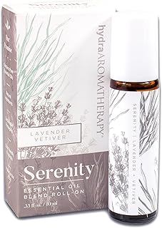 hydraAromatherapy Serenity Essential Oil Roll- On, 0.33 Fl Oz (Pack of 1), Silver
