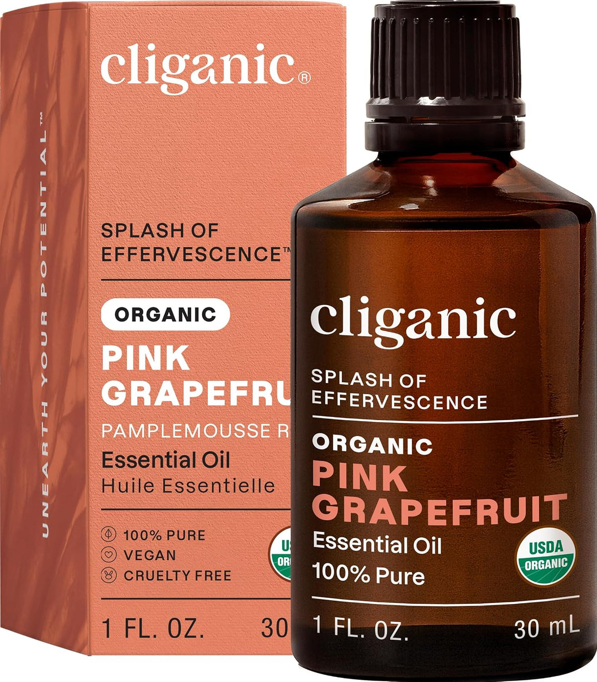 Cliganic Organic Pink Grapefruit Essential Oil for Diffuser